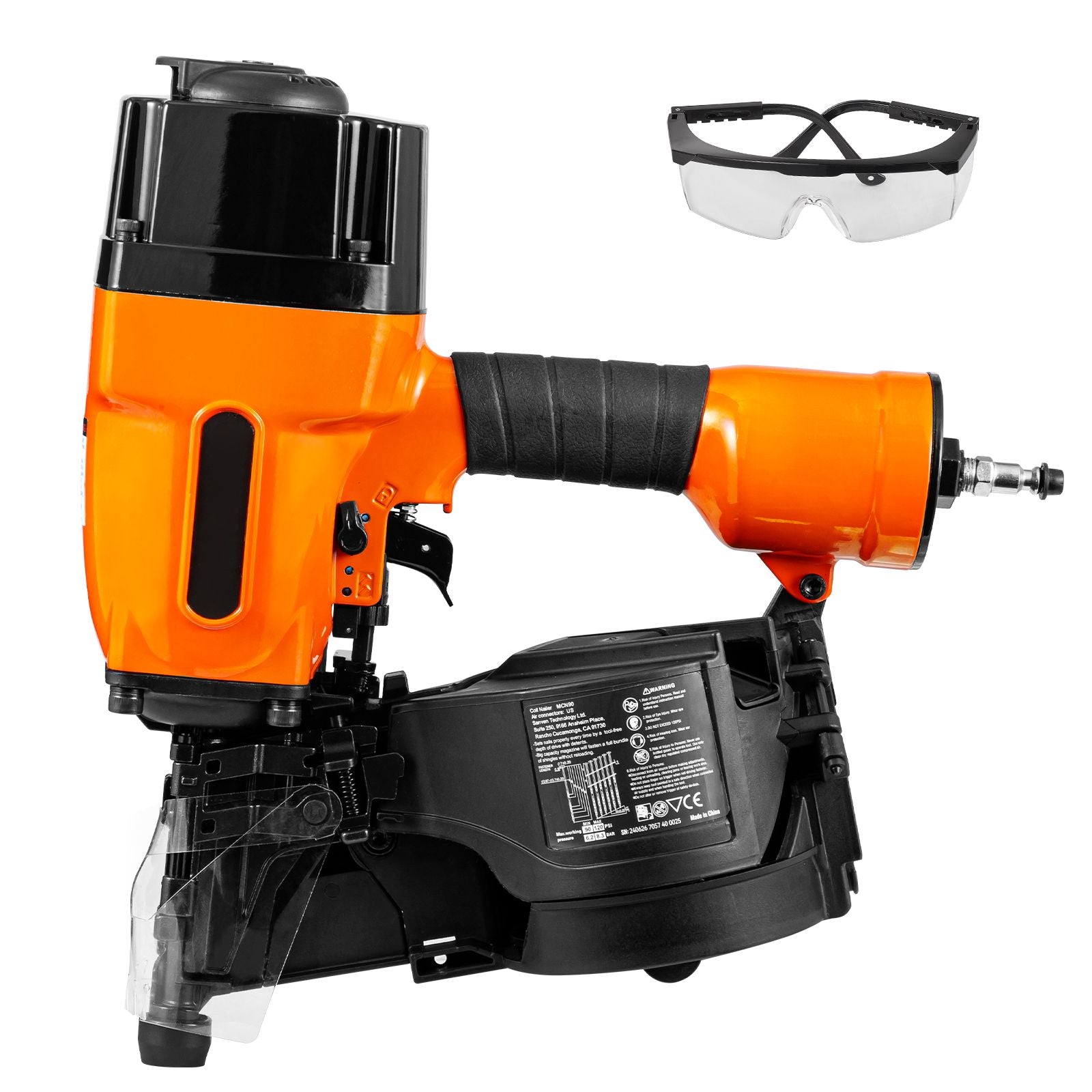 MCN90 Coil Framing Nailer 45mm to 90mm 15 Degree Pneumatic Nail Gun