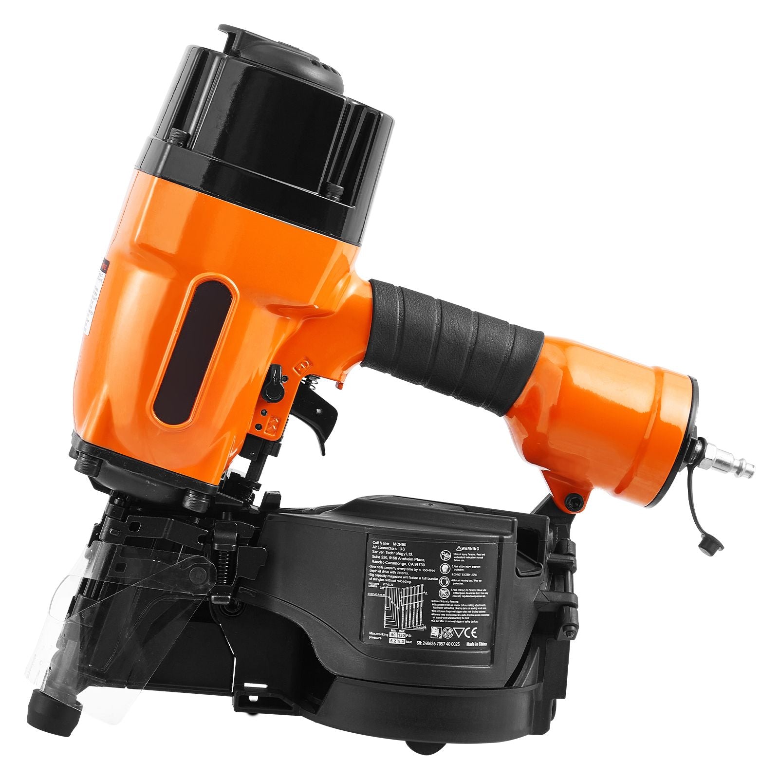 MCN90 Coil Framing Nailer 45mm to 90mm 15 Degree Pneumatic Nail Gun
