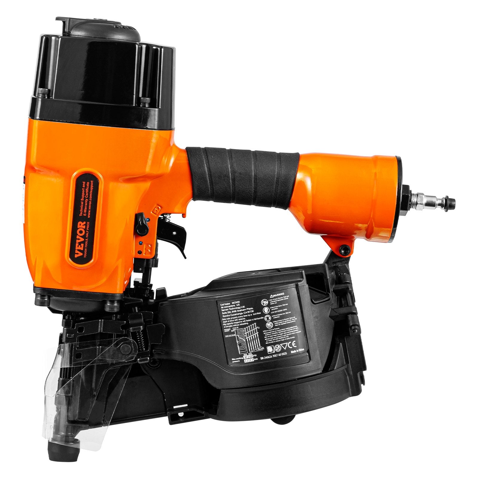 MCN90 Coil Framing Nailer 45mm to 90mm 15 Degree Pneumatic Nail Gun