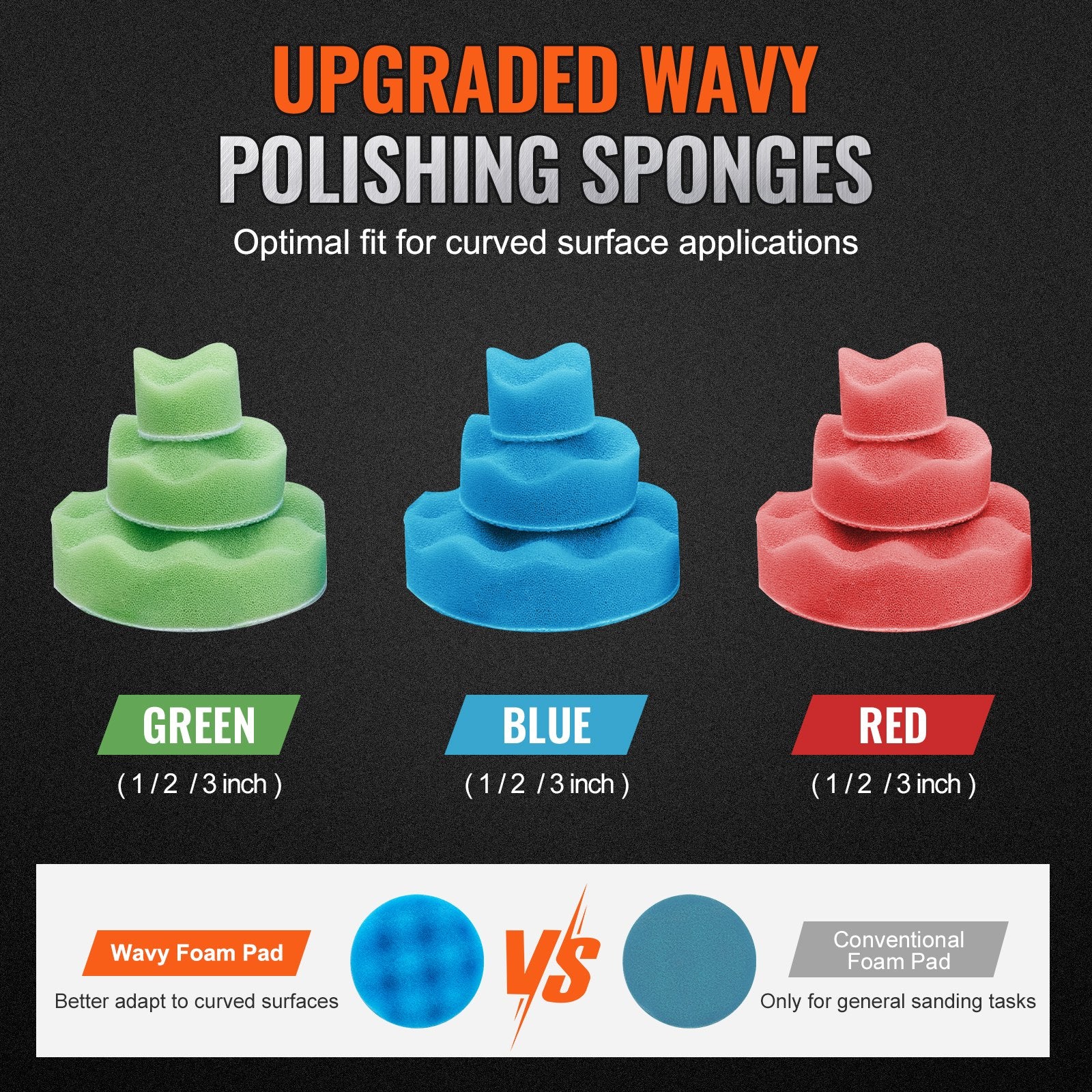 58PCS Air Sander Kit 1/2/3in Random Orbital Air Sander Polisher 15000r/min