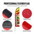 Burger Restaurant Advertising Feather Flag Kit Swooper Flag Poles 16.3 FT