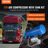12V Air Compressor with Tank 1.6 Gallon/6 L, Train Horn Air Compressor, 120 psi Working Pressure Onboard Air Compressor System for Train Air Horns, Inflating Tires, Air Mattresses