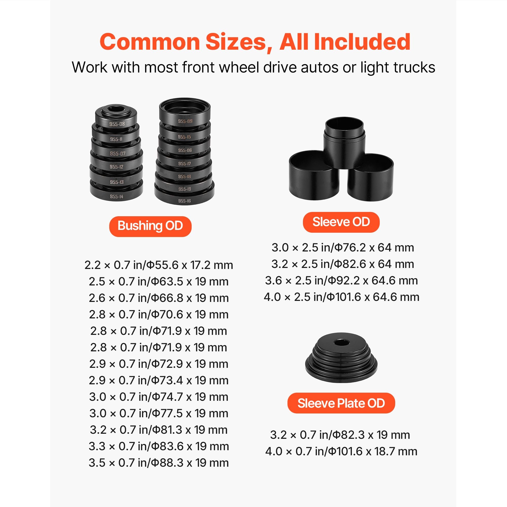23PCS Wheel Bearing Press Kit FWD Bearing Puller Removal Tool Set