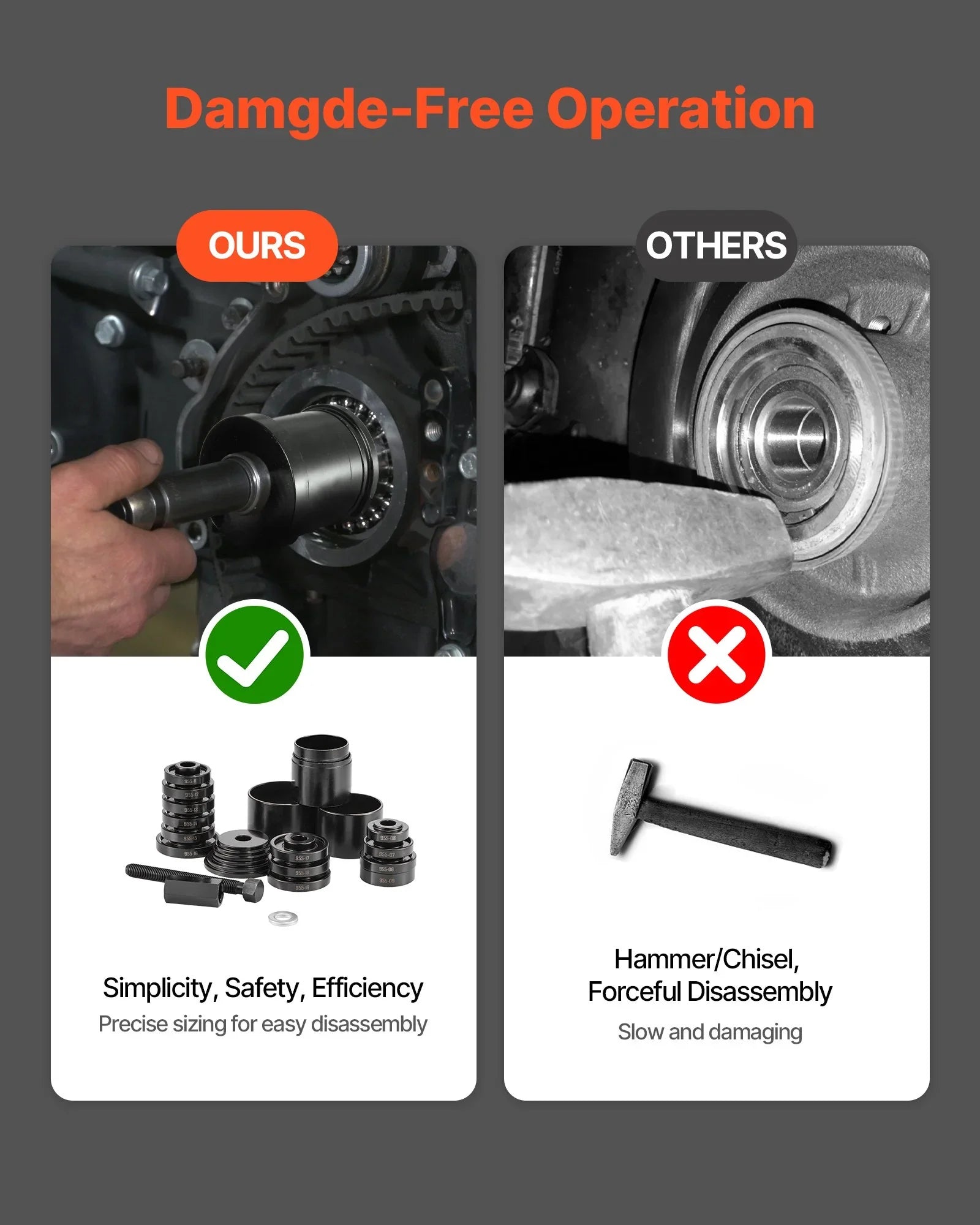 Wheel Bearing Press Kit, 23 PCS FWD Bearing Puller Tools, for Front Wheel Drive Bearing Removal and Installation, Wheel Bearing Tool with Sliding Screw, Bushings, Sleeve Plates, Storage Case