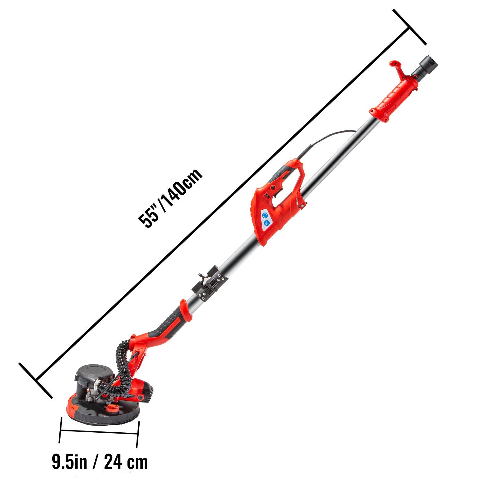 Drywall Sander 750W Electric, Electric Sander Variable Speed 800-1750RPM, Drywall Sander Foldable Sheetrock Sander, with Telescope Handle ,Vacuum Bag Drywall Sanders 6 Sand Pads