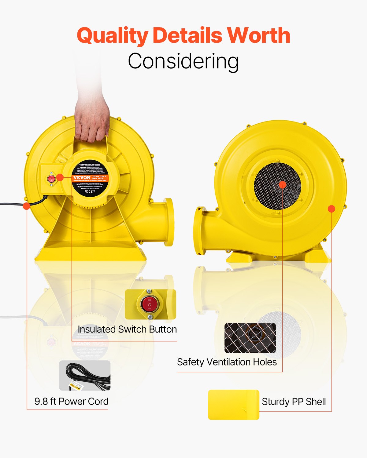 Inflatable Bounce House Blower 1.2&1.3HP 950W for Commercial Bounce House