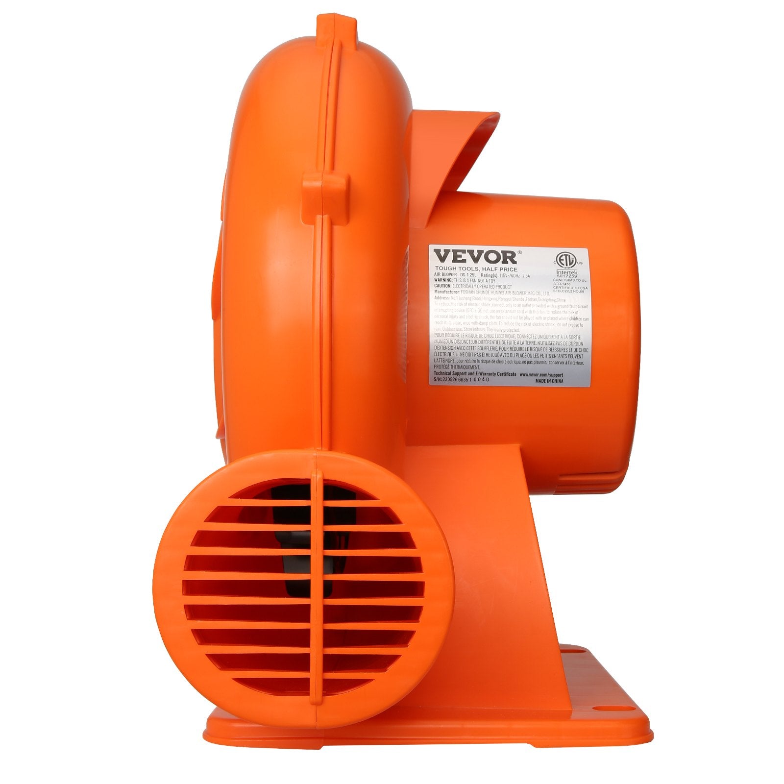 Inflatable Bounce House Blower 1 & 1.2 HP 900W Commercial Air Pump Fan