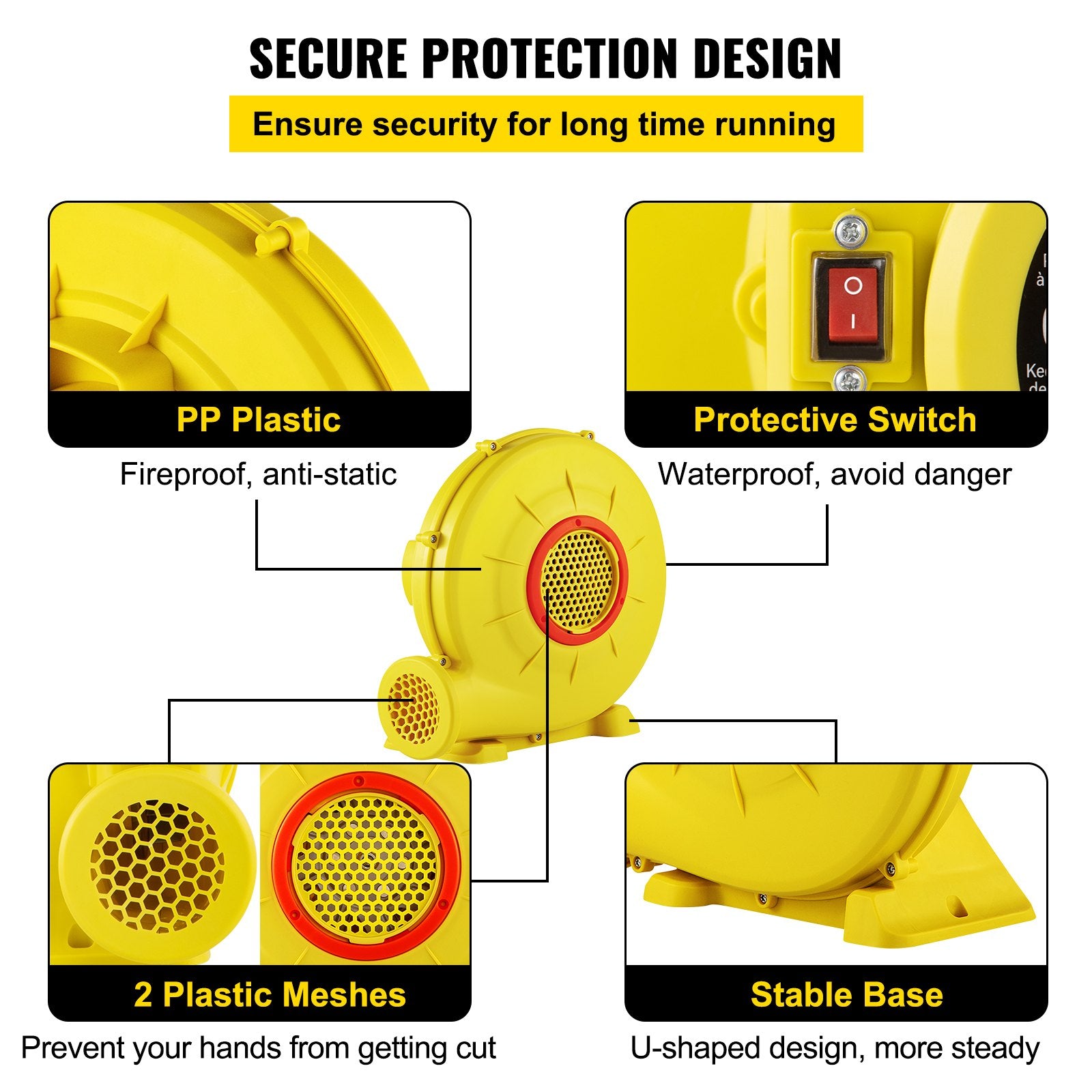 Air Blower Pump Fan Bounce House Blower 450W 0.6HP for Inflatable Bouncy