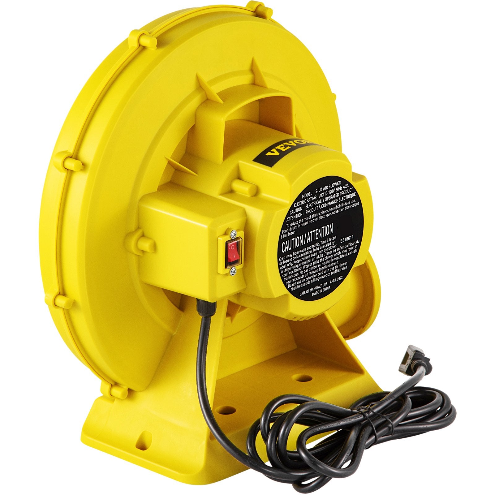 Air Blower Pump Fan Bounce House Blower 450W 0.6HP for Inflatable Bouncy