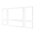 Wall Molding 3 Pack, Wainscoting Panels Kit, Lightweight Paintable Polystyrene, Easy to Install Accent Wall Trim for Interior Décor Living Room, Bedroom, Home, White (58x143 + 58x58 cm)