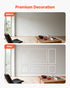 Wall Molding 3 Pack, Wainscoting Panels Kit, Lightweight Paintable Polystyrene, Easy to Install Accent Wall Trim for Interior Décor Living Room, Bedroom, Home, White (58x143 + 58x58 cm)