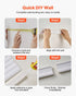 Wall Molding Kit, Wainscoting Panels, Lightweight Paintable Polystyrene, Easy to Install,  Wide & Narrow Accent Wall Trim for Interior Décor Living Room, Bedroom, Home, White (197 x 98 cm )