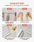Wall Molding 6 Pack, Wainscoting Panels Kit, Lightweight Paintable Polystyrene, Easy to Install, Waterproof Accent Wall Trim for Interior Décor Living Room, Bedroom, White (61x137 + 61x61 cm)