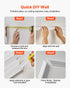 Wall Molding 3 Pack, Wainscoting Panels Kit, Lightweight Paintable Polystyrene, Easy to Install, Waterproof Accent Wide Profile Trim for Interior Living Room, Bedroom,White (61x137 + 61x61 cm)