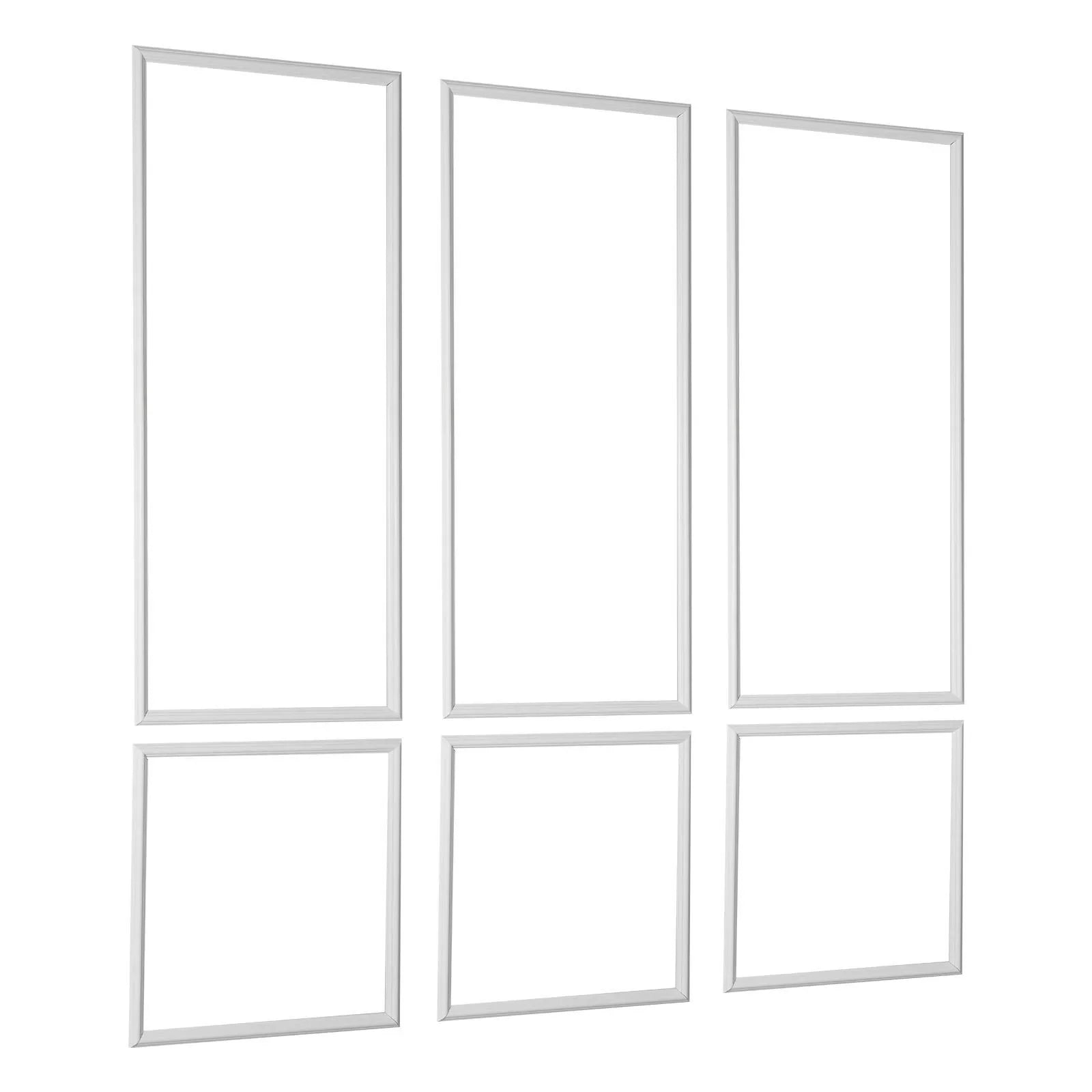 Wall Molding 3 Pack, Wainscoting Panels Kit, Lightweight Paintable Polystyrene, Easy to Install, Waterproof Accent Wide Profile Trim for Interior Living Room, Bedroom,White (61x137 + 61x61 cm)
