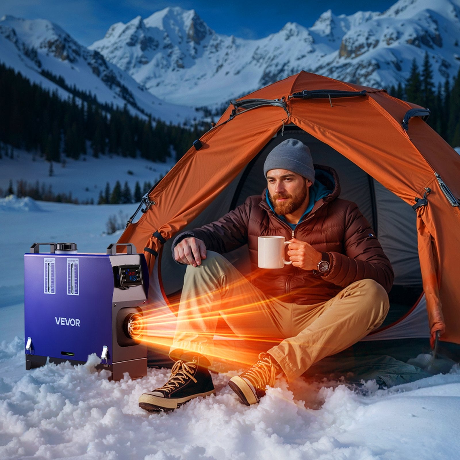 Diesel Heater, 8KW, DC 12V/24V, All in One Portable Diesel Air Heater with Remote Control and LCD Screen, Fast Heating Low Noise, 5 L Fuel Tank for Vehicles, Vans, RVs, Campers, and Trucks