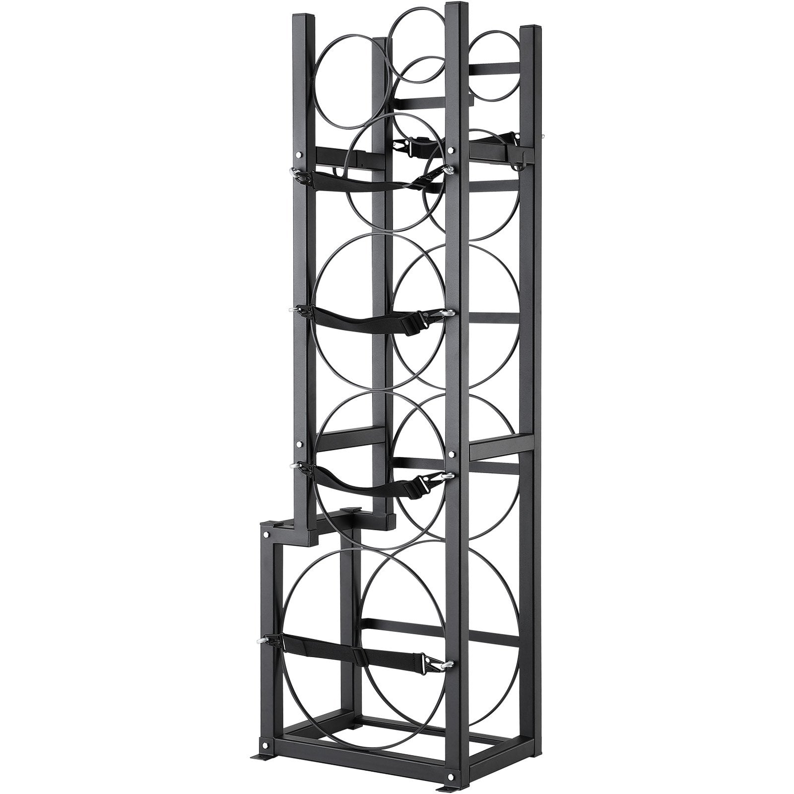 Refrigerant Tank Rack, with 1 x 50lb, 2 x 30lb and Other 3 Small Bottle Tanks, Cylinder Tank Rack 15.55x12.99x49.8 in, Refrigerant Cylinder Rack and Holders for Freon, Gases, Oxygen, Nitrogen