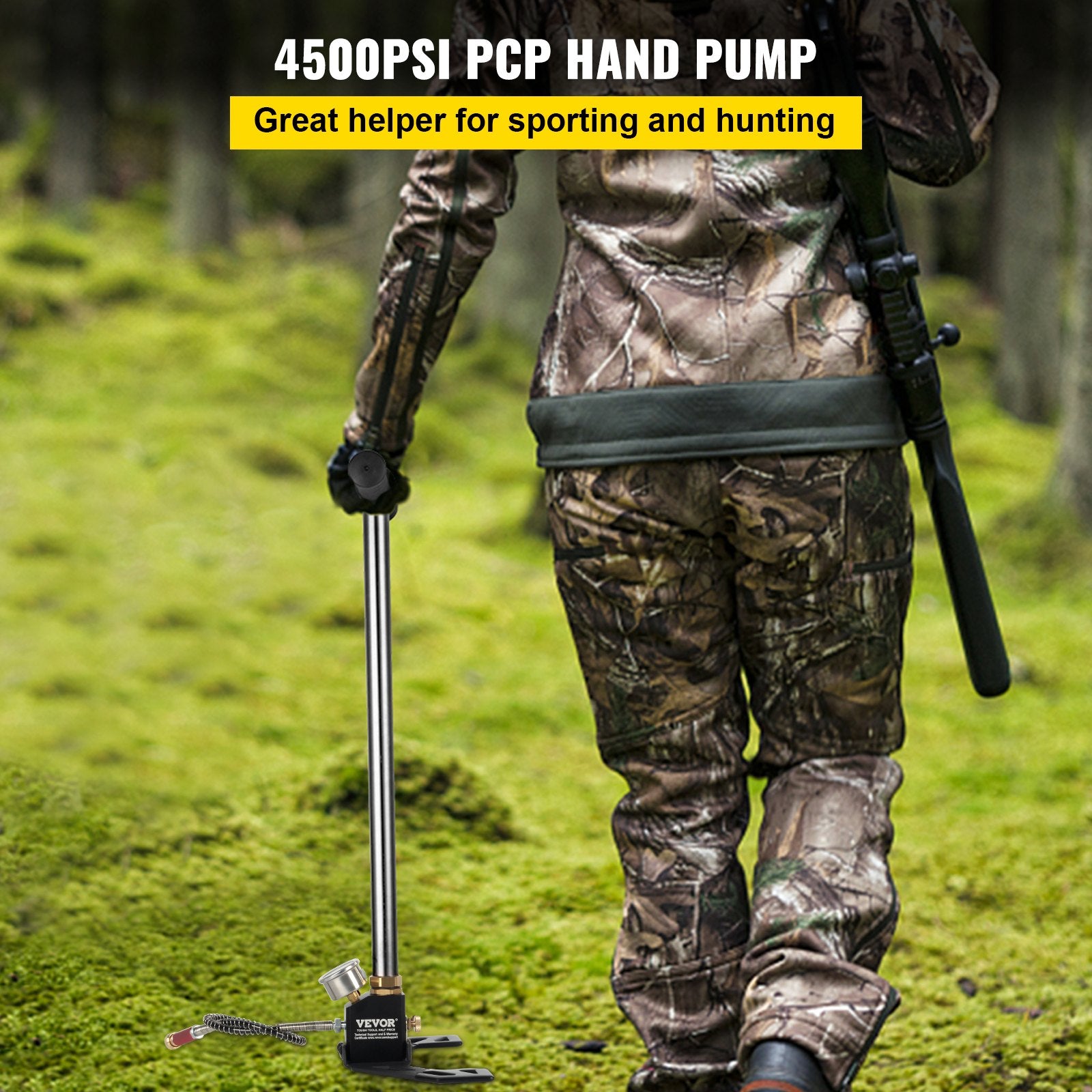 High Pressure Hand Pump 3 Stage up to 4500 psi PCP Pump Safe and Convenient Airgun PCP Pump High Pressure Hand Pump for High Pressure Tires and Pre-Charged Pneumatic Airguns