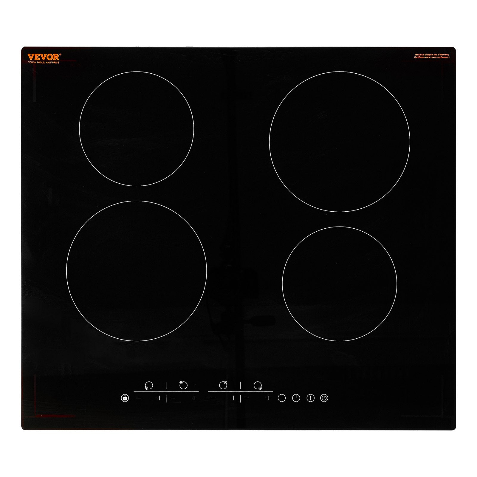 Built-in Electric Cooktop Radiant Ceramic Cooktop 4 Burners 23.2x20.5 inch