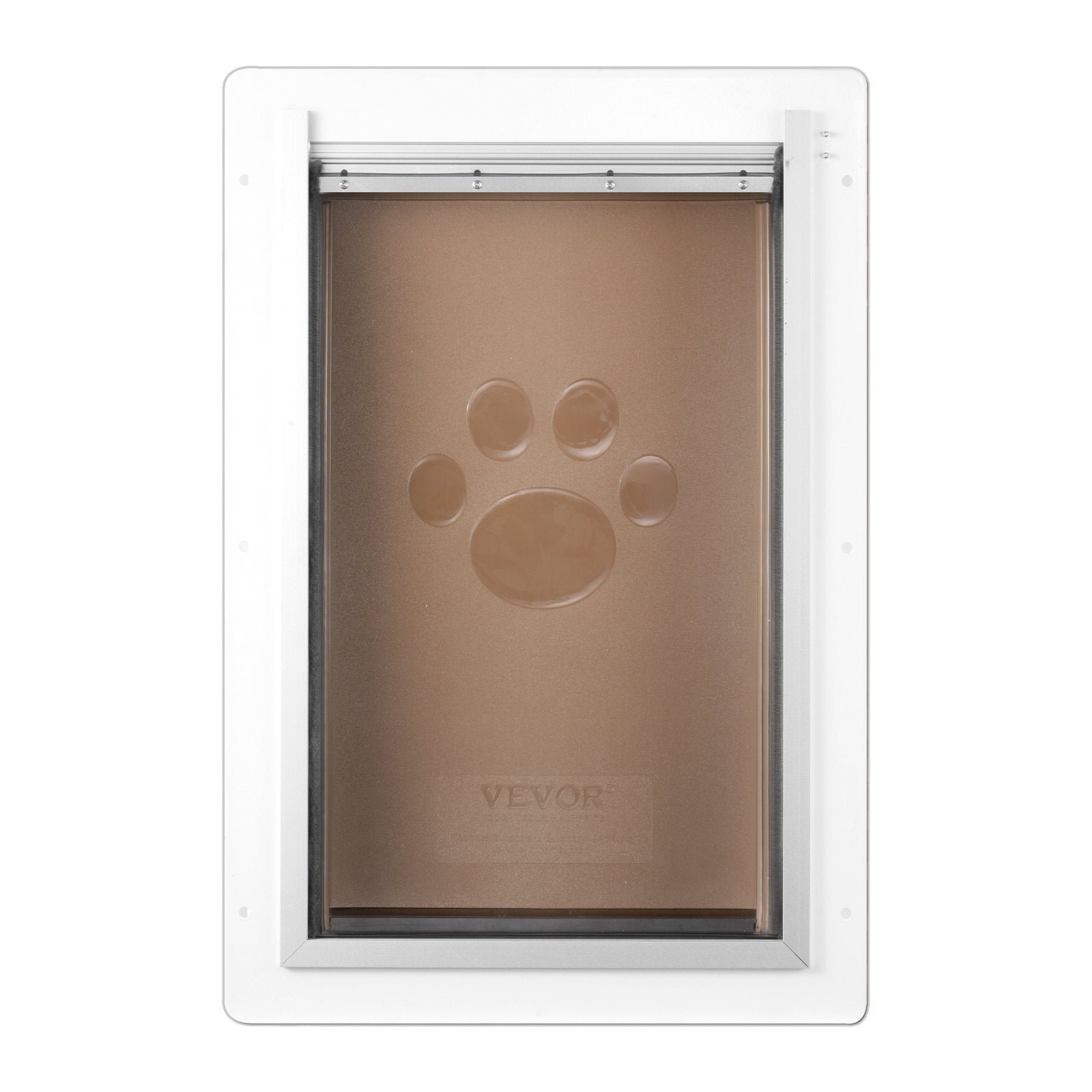 Pet Door, 31.2 x 43.5 cm Metal Frame with Lock and 3-Flap System, Weatherproof Doggy Door, Easy to Install in Interior or Exterior Walls, Pet Door Suitable for Cat Doggie Kitties (White-Medium)