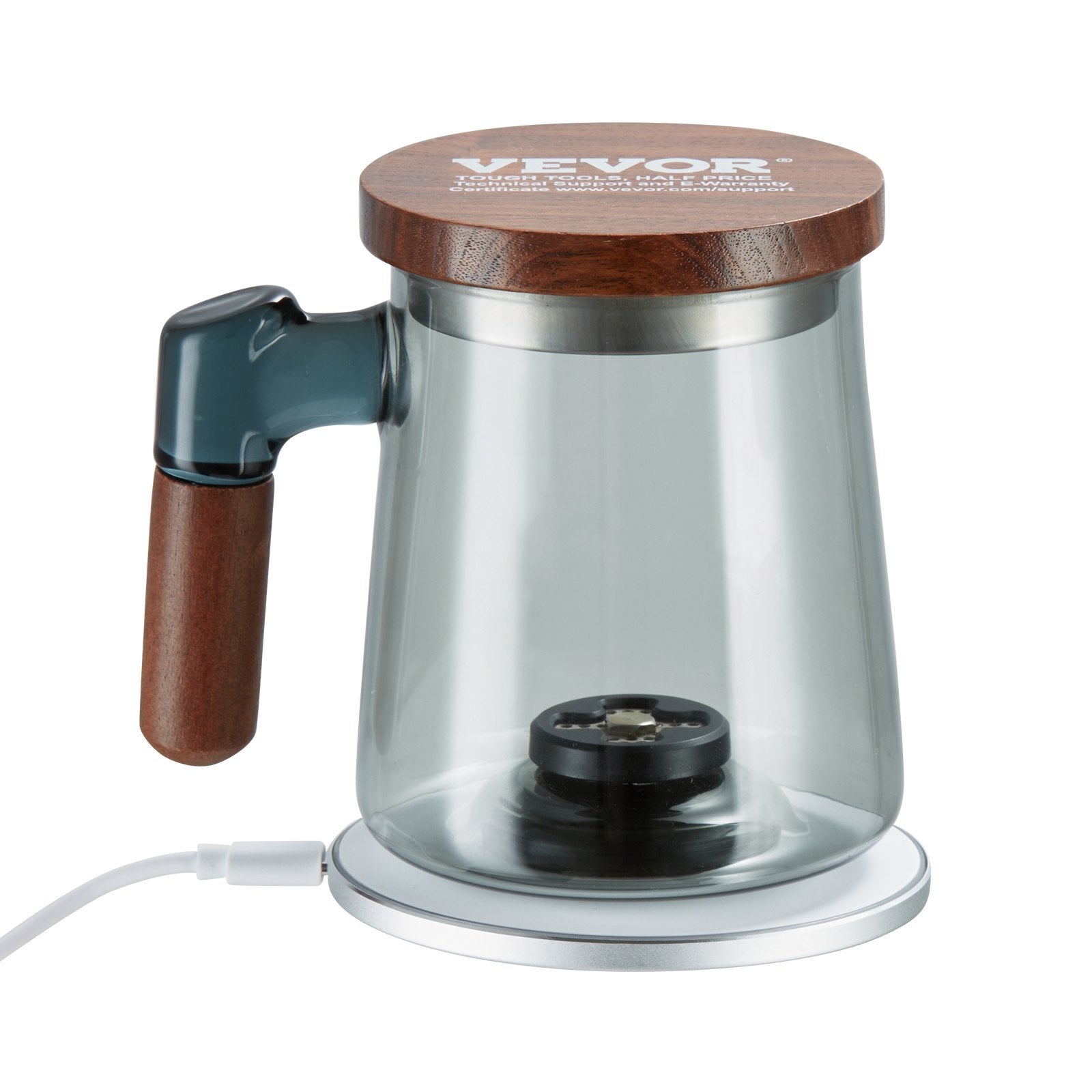 Hydrogen Water Cup, 400 ml / 14.1 oz Hydrogen Generator, SPE Technology Portable Hydrogen Water Ionizer Machine with Wireless Charging Base, Hydrogen Rich Water Bottle Glass Health Cup