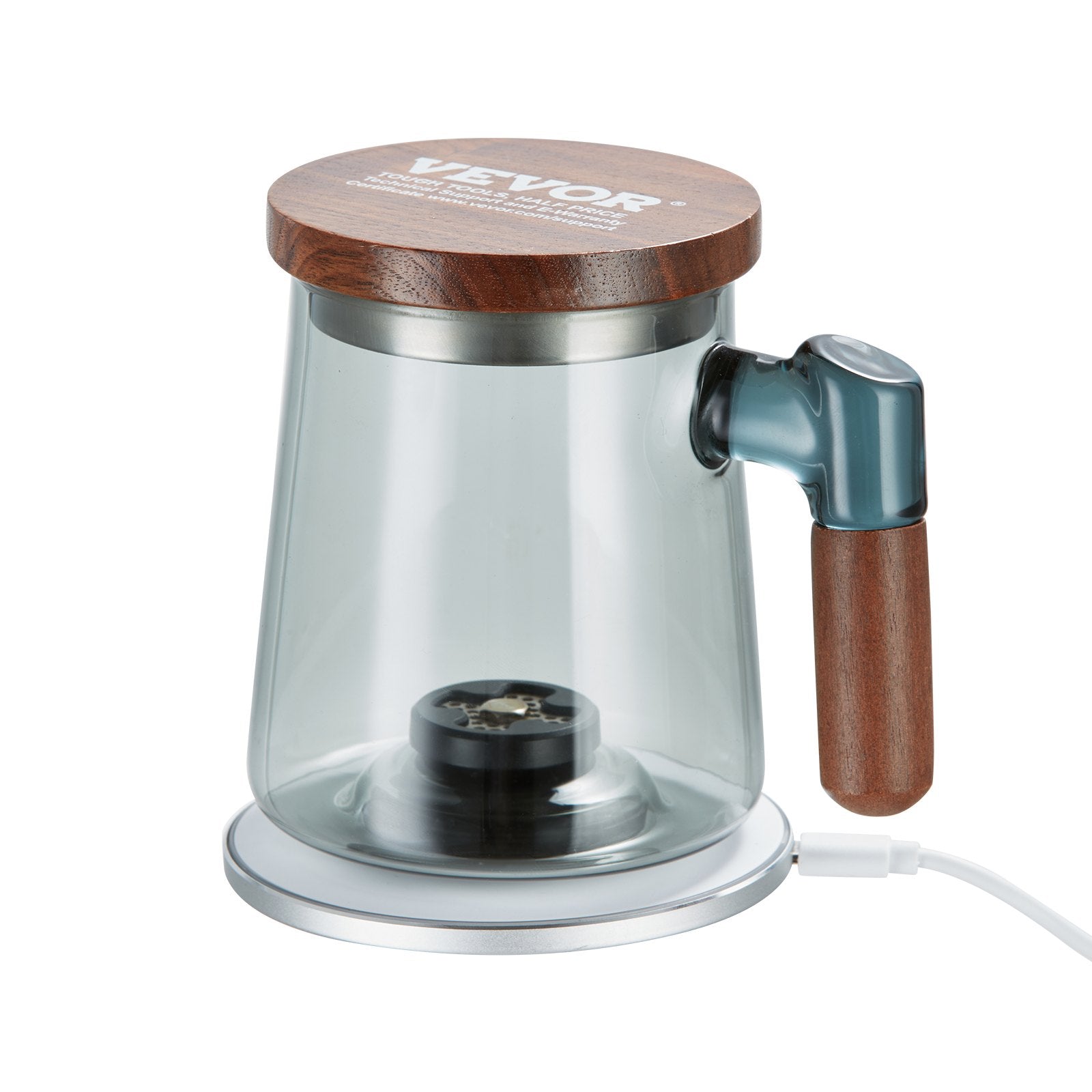 Hydrogen Water Cup, 400 ml / 14.1 oz Hydrogen Generator, SPE Technology Portable Hydrogen Water Ionizer Machine with Wireless Charging Base, Hydrogen Rich Water Bottle Glass Health Cup