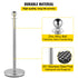 6PCS Red Rope Stanchion Silver Post Crowd Control Queue Line Barrier