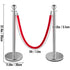 6PCS Red Rope Stanchion Silver Post Crowd Control Queue Line Barrier