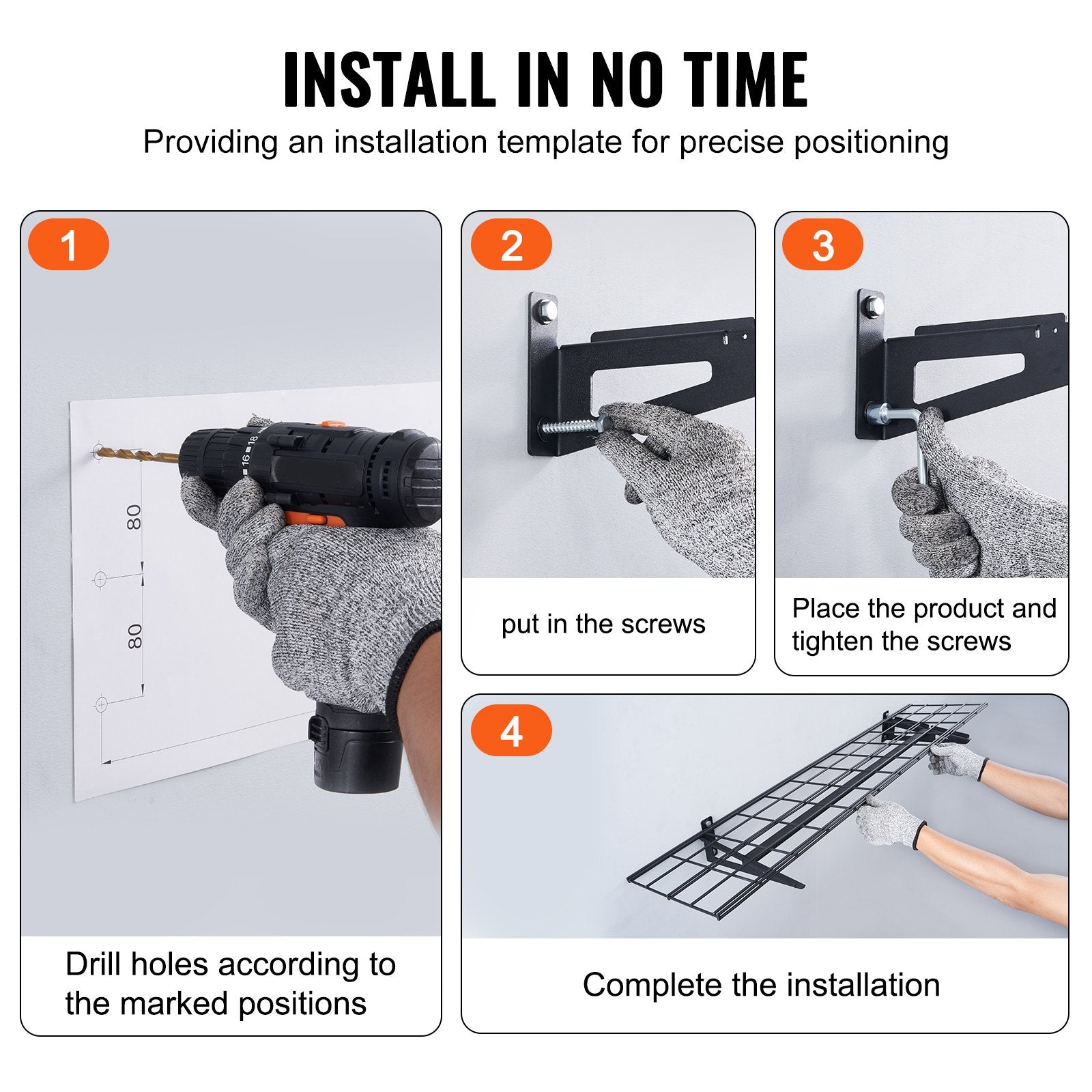 Garage Storage Shelving, 2 Pack, 48 x 12 in Heavy Duty Garage Shelves Wall Mounted, 400 lbs Load Capacity(Total) Garage Storage Rack Floating Shelves, Suitable for Shop, Shed, Garage Storage