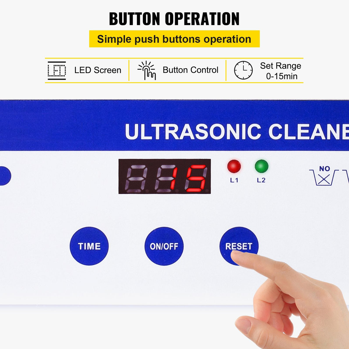 0.8L Ultrasonic Cleaner – 304 Stainless Steel 40kHz Digital Timer
