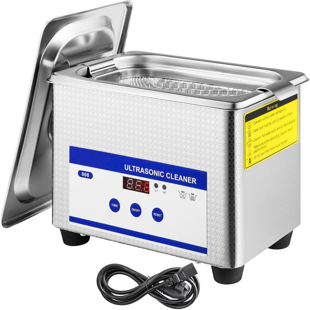 0.8L Ultrasonic Cleaner – 304 Stainless Steel 40kHz Digital Timer