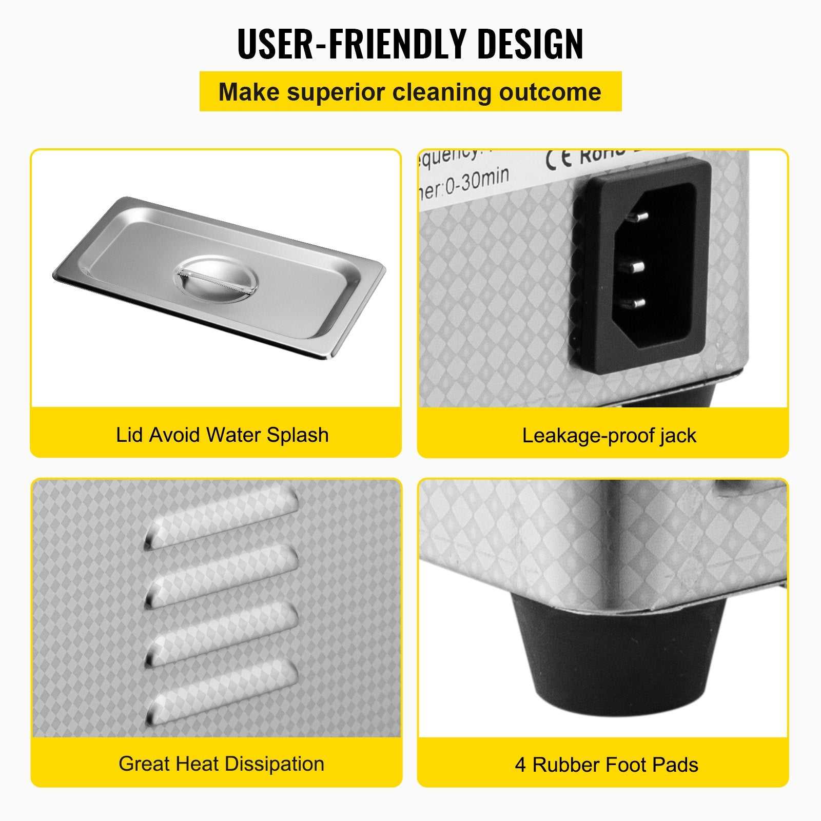 0.8L Professional Ultrasonic Cleaner 304 Stainless Steel Digital Lab Ultrasonic Cleaner with Timer for Jewelry Watch Glasses Circuit Board Dentures Small Parts Dental Instrument (0.8L)