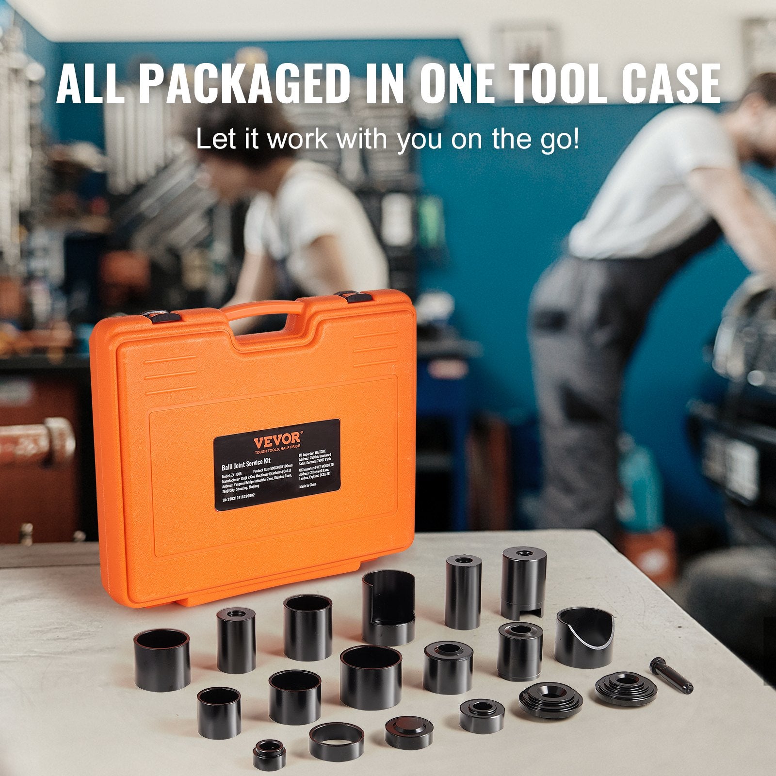 Ball Joint Press Kit, 21 pcs Tool Kit, C-press Ball joint Remove and Install Tools, for Most 2WD and 4WD Cars, Heavy Duty Ball Joint Repair Kit for Automotive Repairing