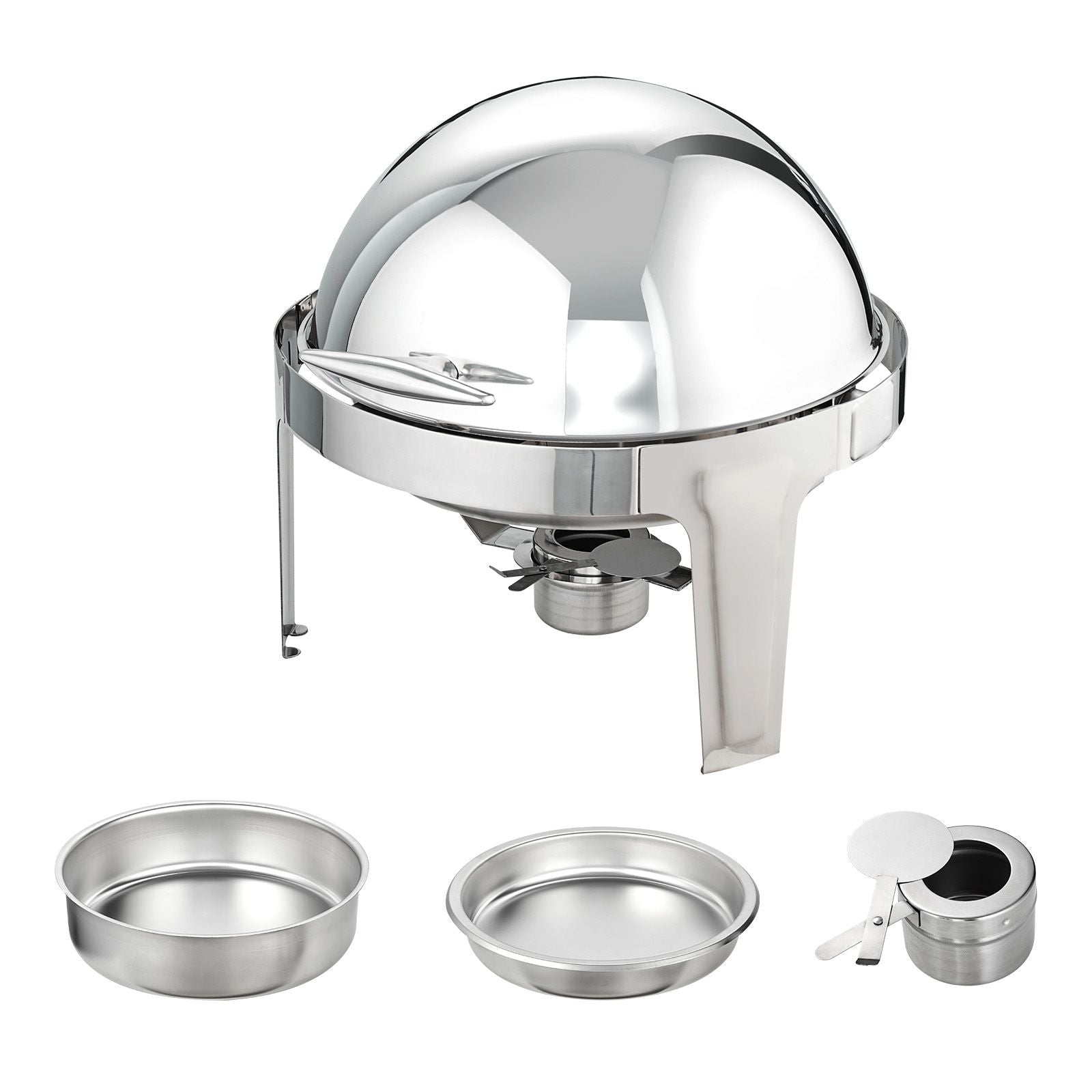 5.5L Roll Top Chafing Dish Buffet Set 2 Pack Stainless Steel Food Warmer