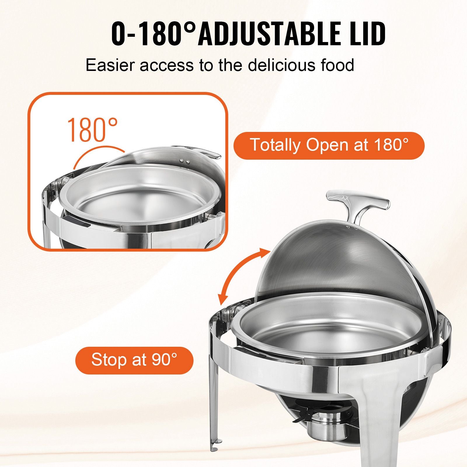 5.5L Roll Top Chafing Dish Buffet Set 2 Pack Stainless Steel Food Warmer