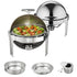 5.5L Roll Top Chafing Dish Buffet Set 2 Pack Stainless Steel Food Warmer