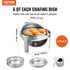 Roll Top Chafing Dish Buffet Set, 5.5L 2 Pack, Stainless Steel Chafer with 2 Full Size Pans, Round Catering Warmer Server with Lid Water Pan Stand Fuel Holder, for at Least 5 People Each