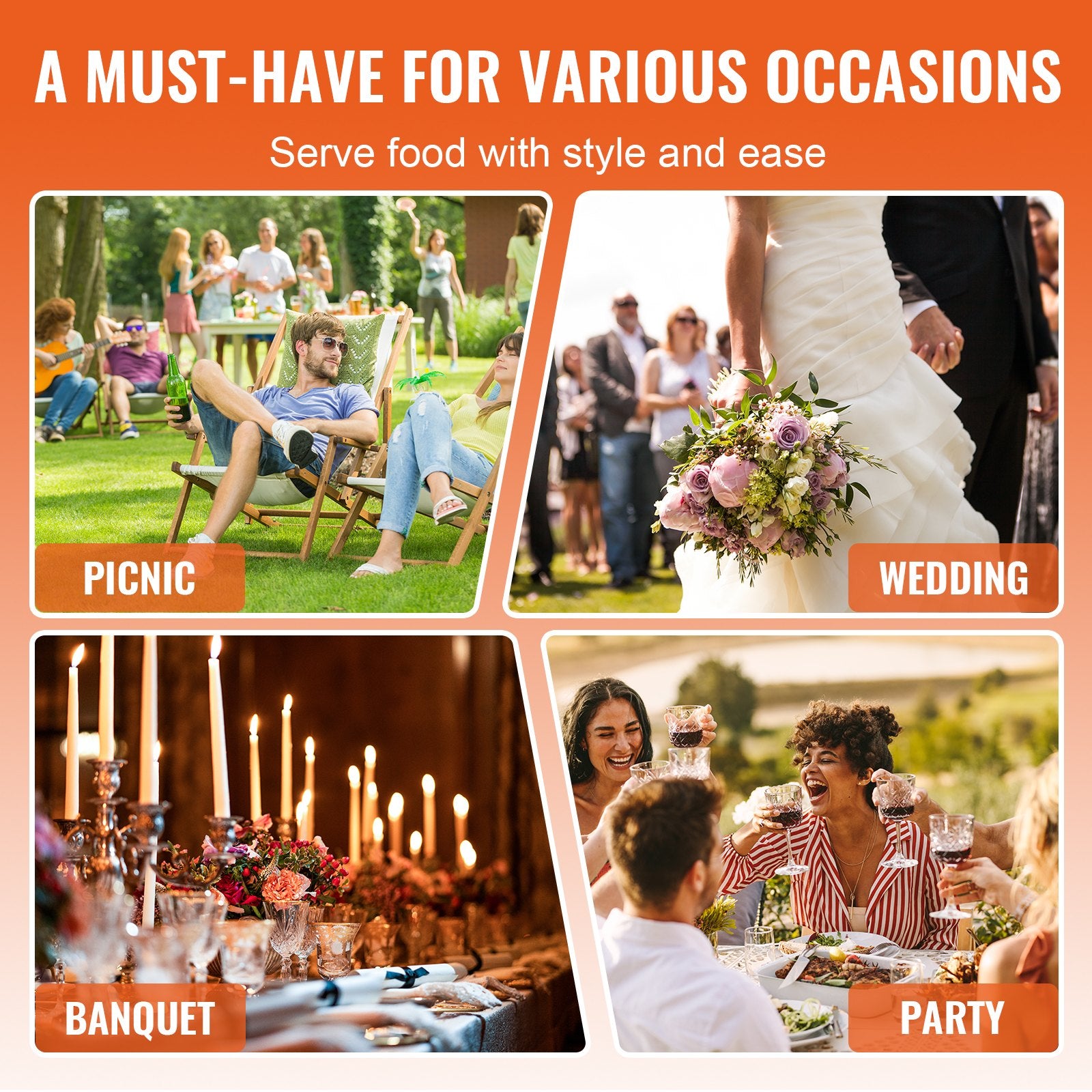 Roll Top Chafing Dish Buffet Set, 5.5L 2 Pack, Stainless Steel Chafer with 2 Full Size Pans, Round Catering Warmer Server with Lid Water Pan Stand Fuel Holder, for at Least 5 People Each