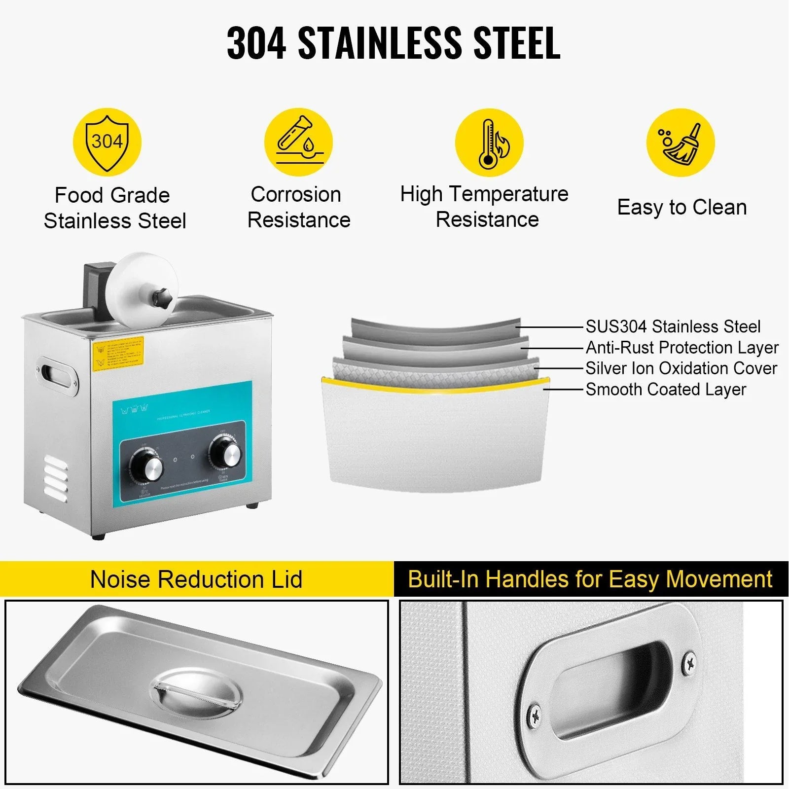 Ultrasonic Vinyl Record Cleaner 6L 40kHz Vinyl Ultrasonic Cleaning Machine Knob Control Record Ultrasonic Cleaner 8 Records Vinyl Sonic Cleaner Stainless Steel Tank with Mechanical Heater & Time