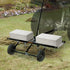 Tow Behind Dethatcher, 1015mm Tow Dethatcher with 20 Spring Steel Tines, Lawn Dethatcher Rake for ATV or Mower, Tow Behind Lawn Rake with Lift Handle for Garden Farm Grass
