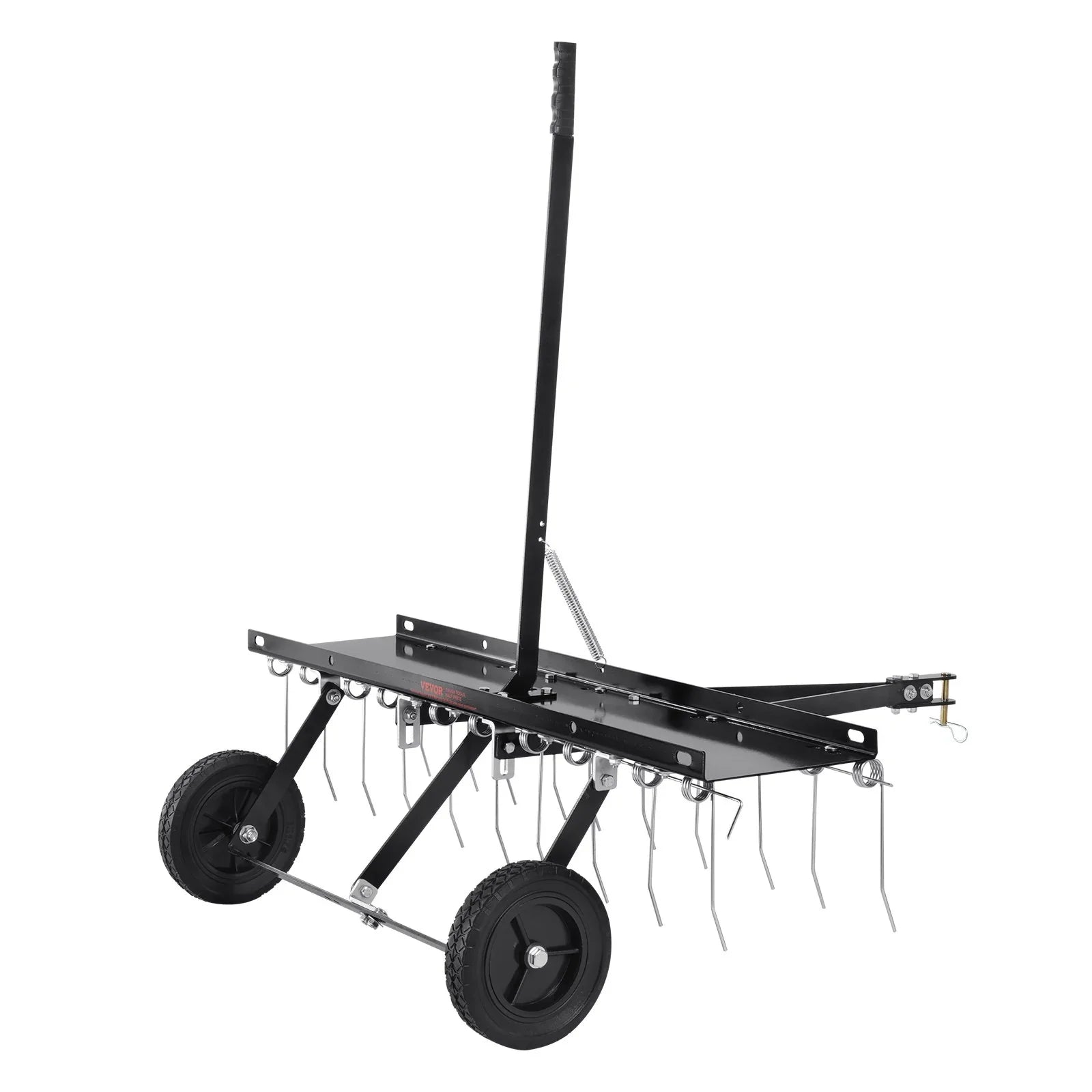 Tow Behind Dethatcher, 1015mm Tow Dethatcher with 20 Spring Steel Tines, Lawn Dethatcher Rake for ATV or Mower, Tow Behind Lawn Rake with Lift Handle for Garden Farm Grass