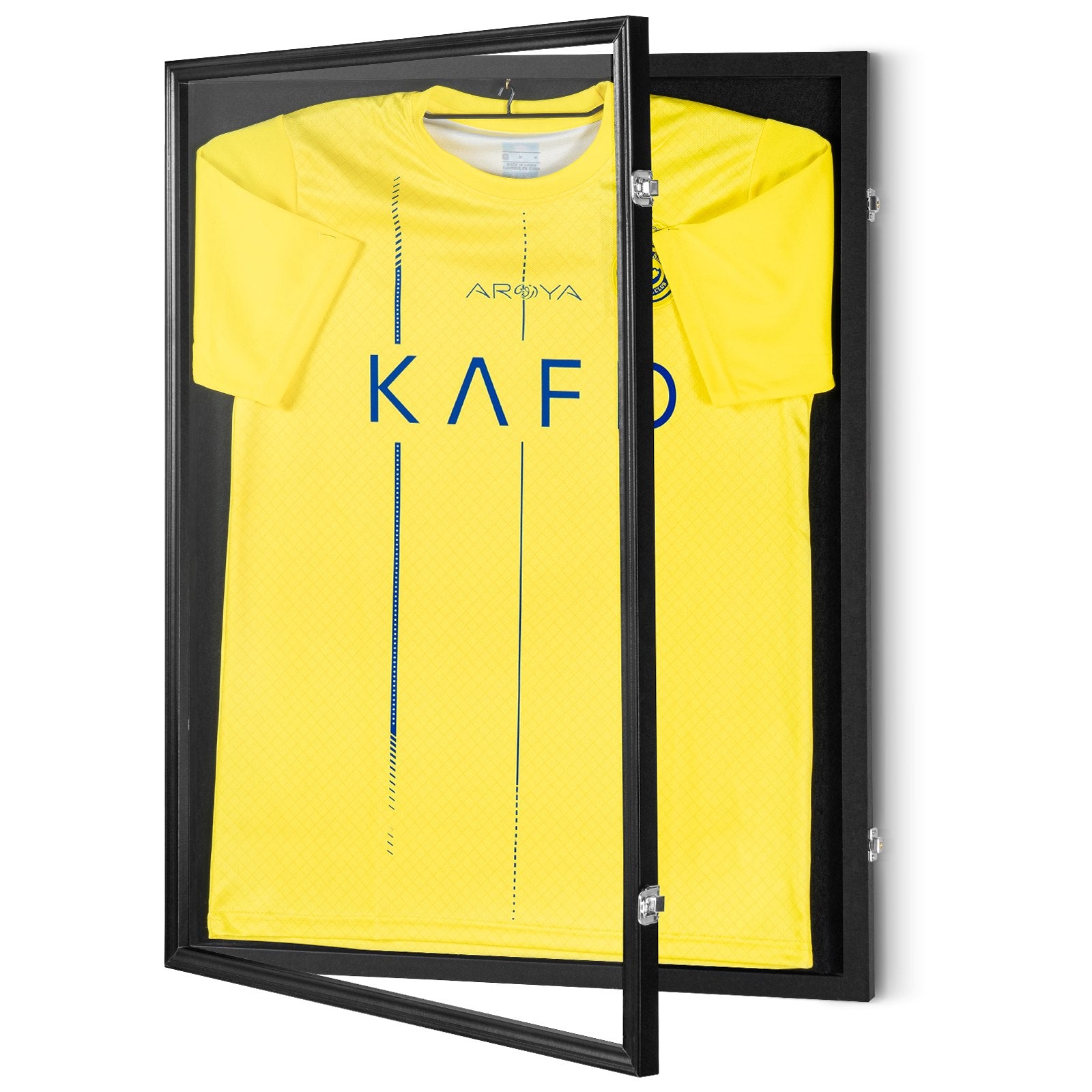 2PCs Jersey Display Frame Case, 590 x 790 x 40 mm, Large Lockable Sport Jersey Shadow Box with 98% UV Protection PC Glass and Hangers, for Baseball Basketball Football Hockey Shirt and Uniform