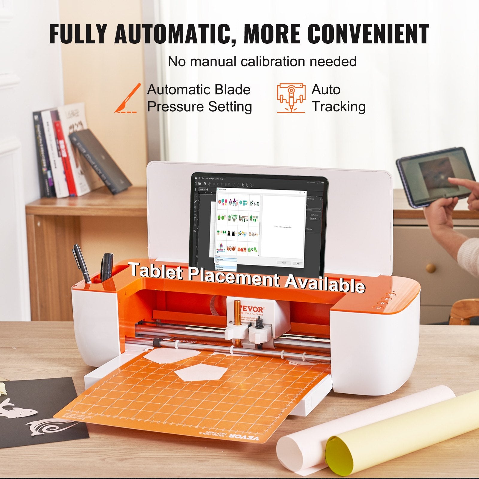 Vinyl Cutter Machine, Bluetooth Connectivity DIY Cutting Machine, Compatible with iOS, Android, Windows and Mac, Massive Designs Included, for Creating Customized Cards, Home Decor