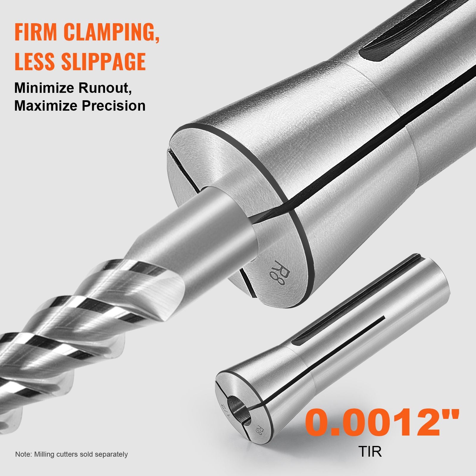 13pcs R8 Collet Chuck Set 1/8"-7/8" Precision Milling Machine Kit