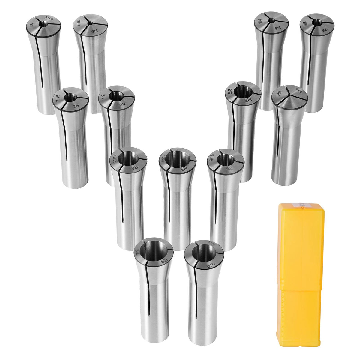 13pcs R8 Collet Chuck Set 1/8