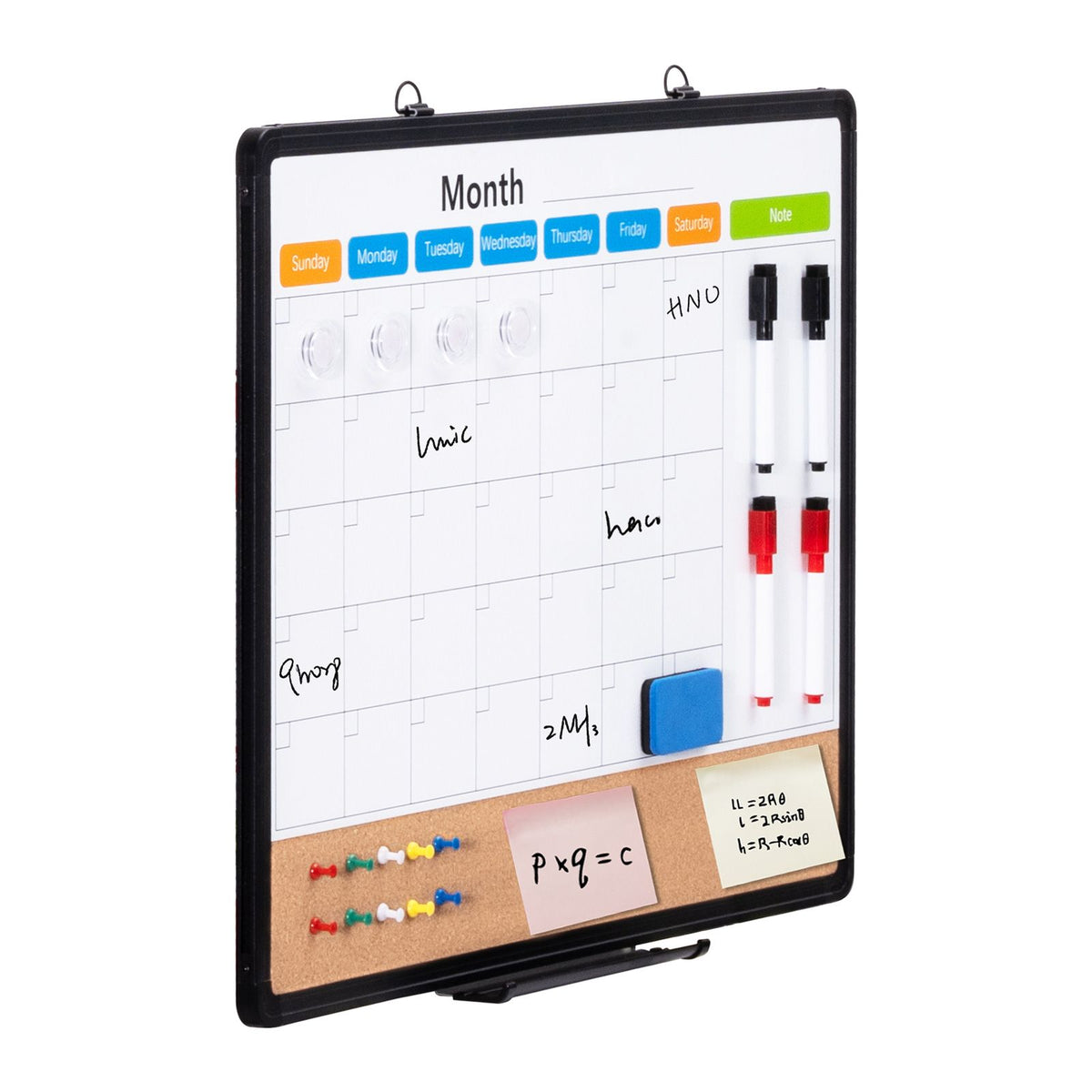 24x18 Monthly Calendar Whiteboard & Cork Board Combo Magnetic Wall Board