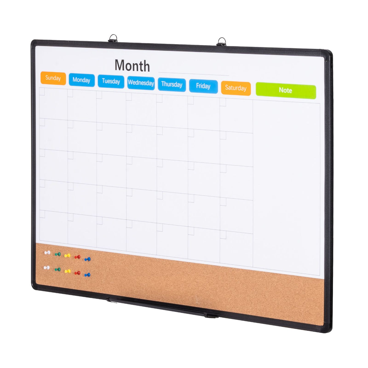 36x24 Monthly Calendar Whiteboard & Cork Board Combo Magnetic Wall Board