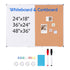 48"x 36" Whiteboard & Cork Board Combo with Aluminum Frame – 2-in-1 Magnetic Dry Erase Bulletin Board for Wall Mount – Ideal for School, Home, Office