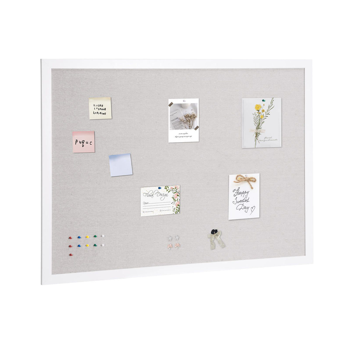 48x36 White Linen Cork Board Wall Bulletin Board Office School