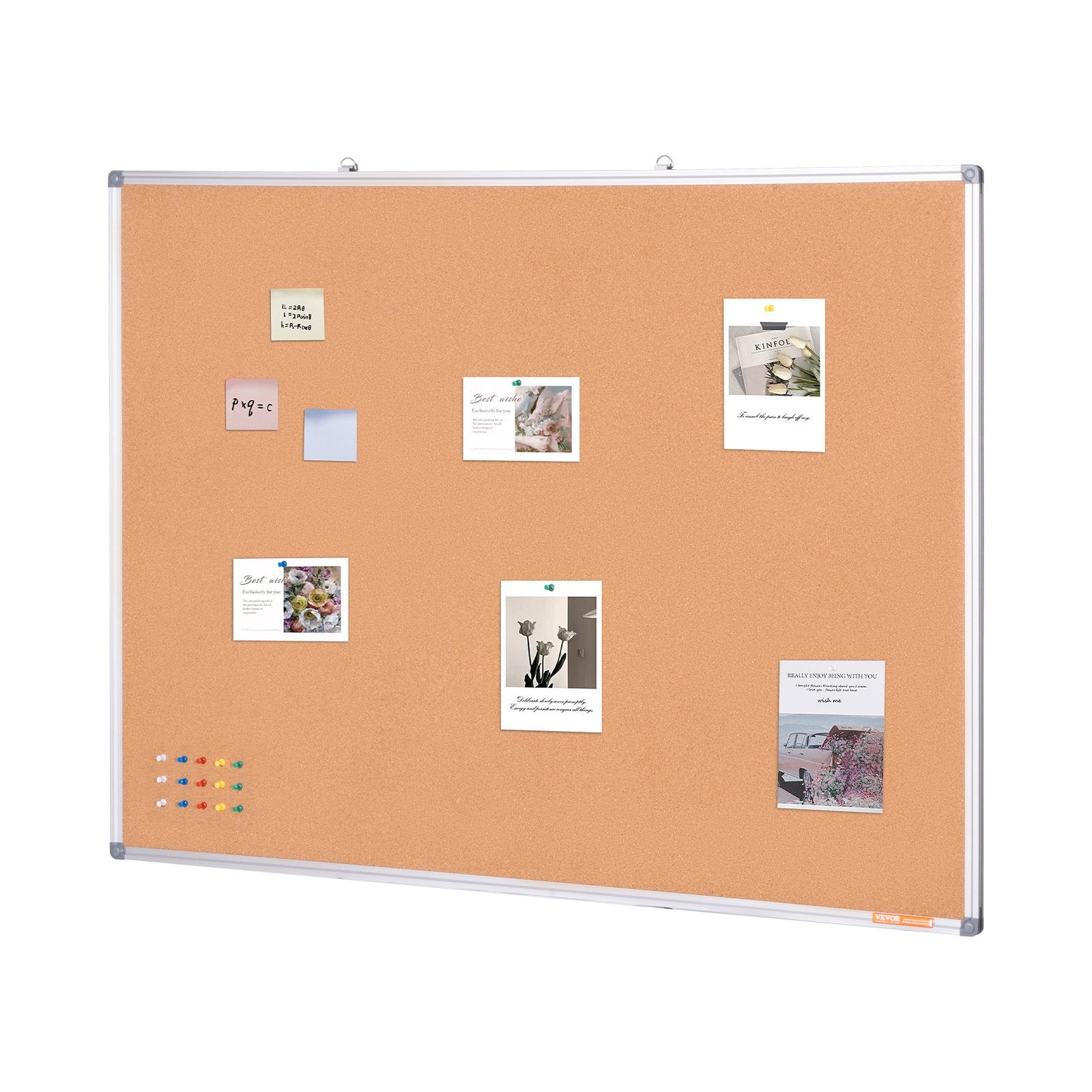 48"x36" Large Cork Board – Wall-Mounted Bulletin Board with Pin Board – Perfect for School, Home, Office